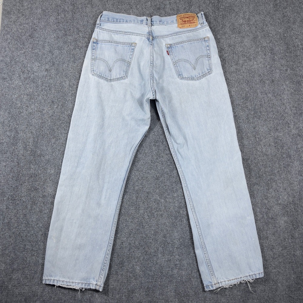 Vtg Levi's 505 Regular Fit Jeans Mens 33x30 Light Wash Blue Denim Straight Leg
